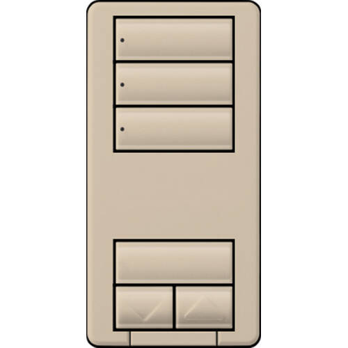 Lutron RadioRA2 Hybrid Keypad Three Scene Raise Lower, Taupe (RRD-HN3S-TP)