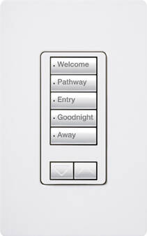 Lutron RadioRA2 Hybrid Keypad Five Button Raise Lower, Snow (RRD-HN5BRL-SW)