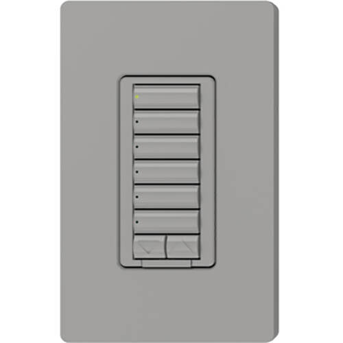 Lutron RadioRA2 Hybrid Keypad 6 Button Raise Lower, Gray (RRD-HN6BRL-GR)