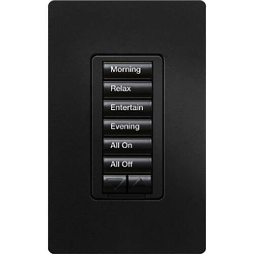 Lutron RadioRA2 Hybrid Keypad 6 Button Raise Lower, Midnight (RRD-HN6BRL-MN)