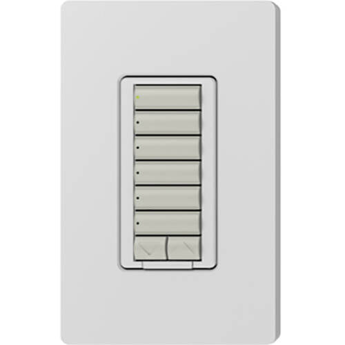 Lutron RadioRA2 Hybrid Keypad 6 Button Raise Lower, Palladium (RRD-HN6BRL-PD)