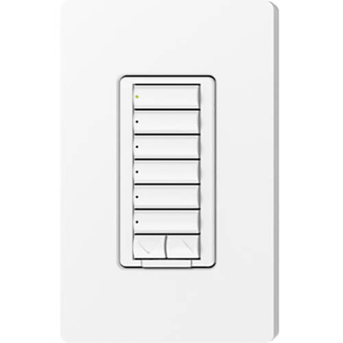 Lutron RadioRA2 Hybrid Keypad 6 Button Raise Lower, Snow (RRD-HN6BRL-SW)