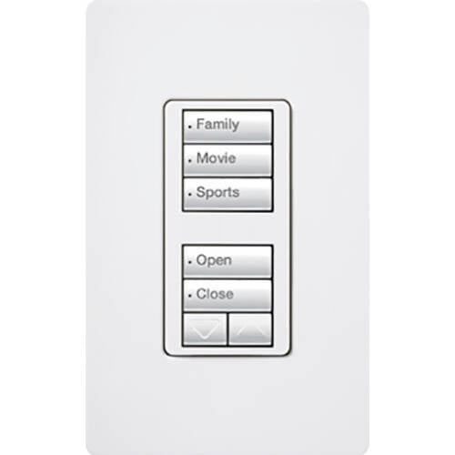 Lutron RadioRA2 Designer Keypad Dual Group with Raise Lower, White (RRD-W1RLD-WH)