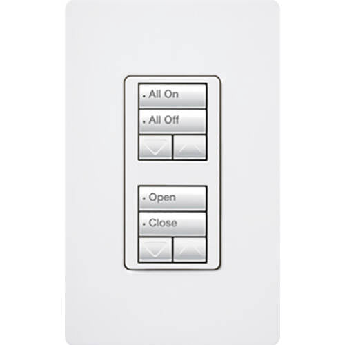 Lutron RadioRA2 Designer Keypad Dual Group with 2 Raise Lower, White (RRD-W2RLD-WH)