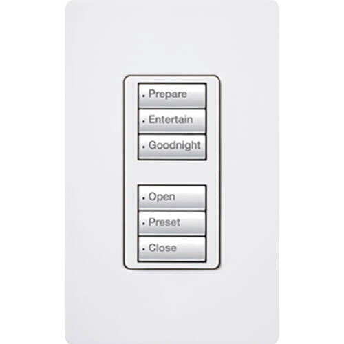 Lutron RadioRA2 Designer Keypad Dual Group 3 Button, White (RRD-W3BD-WH)