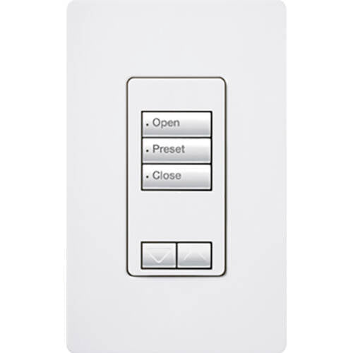 Lutron RadioRA2 Designer Keypad 3 Button Raise Lower, White (RRD-W3BRL-WH)