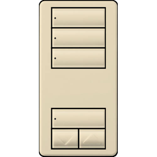 Lutron RadioRA2 Designer Keypad 3 Scene Raise Lower, Almond (RRD-W3S-AL)