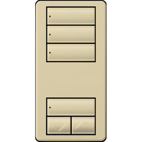 Lutron RadioRA2 Designer Keypad 3 Scene Raise Lower, Ivory (RRD-W3S-IV)