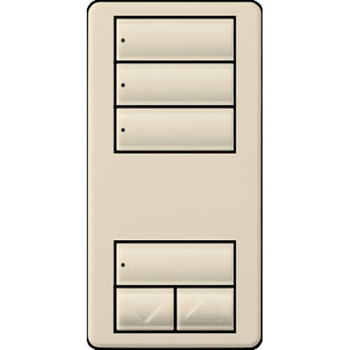 Lutron RadioRA2 Designer Keypad 3 Scene Raise Lower, Light Almond (RRD-W3S-LA)
