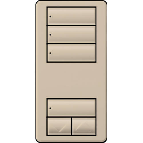 Lutron RadioRA2 Designer Keypad 3 Scene Raise Lower, Taupe (RRD-W3S-TP)