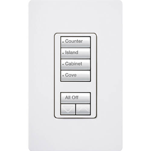 Lutron RadioRA2 Designer Keypad 4 Scene Raise Lower, White (RRD-W4S-WH)