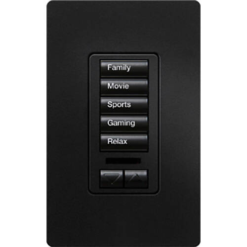 Lutron RadioRA2 Designer Keypad 5 Button Raise Lower IR Lens, Midnight (RRD-W5BRLIR-MN)