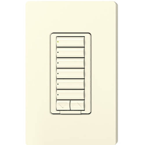 Lutron RadioRA2 Designer Keypad 6 Button Raise Lower, Light Almond (RRD-W6BRL-LA)