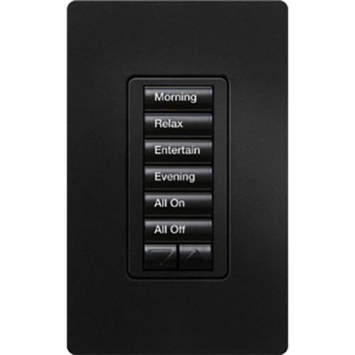 Lutron RadioRA2 Designer Keypad 6 Button Raise Lower, Midnight (RRD-W6BRL-MN)