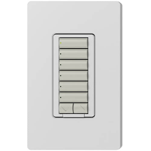 Lutron RadioRA2 Designer Keypad 6 Button Raise Lower, Palladium (RRD-W6BRL-PD)