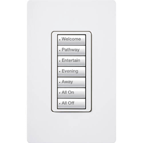 Lutron RadioRA2 Designer Keypad 7 Button, White (RRD-W7B-WH)