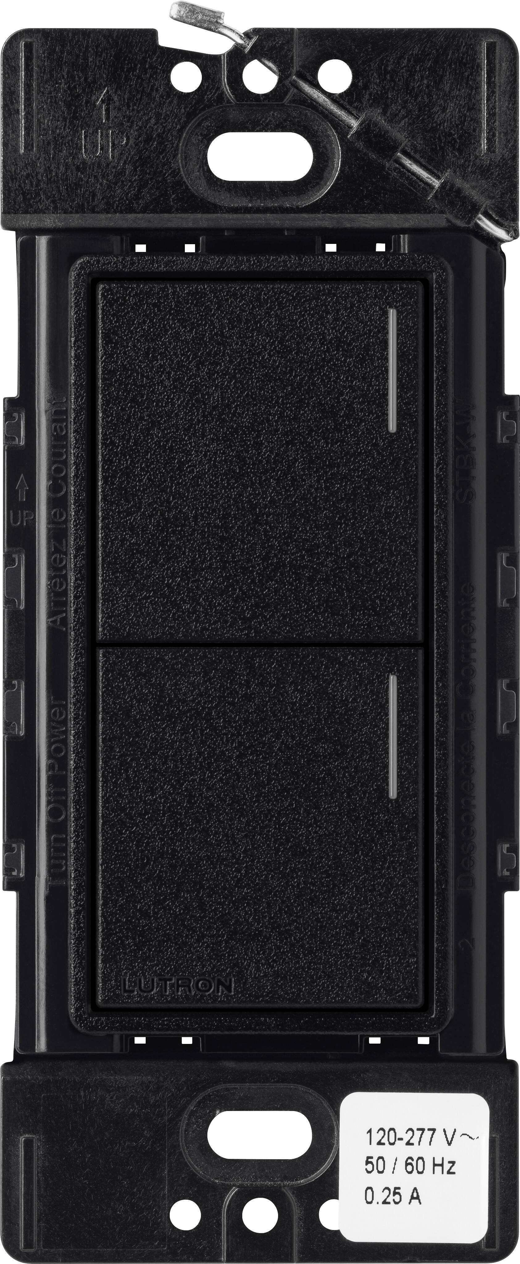 Lutron RadioRA3 SUNNATA RF 2 Button Keypad, Midnight (RRST-W2B-MN)