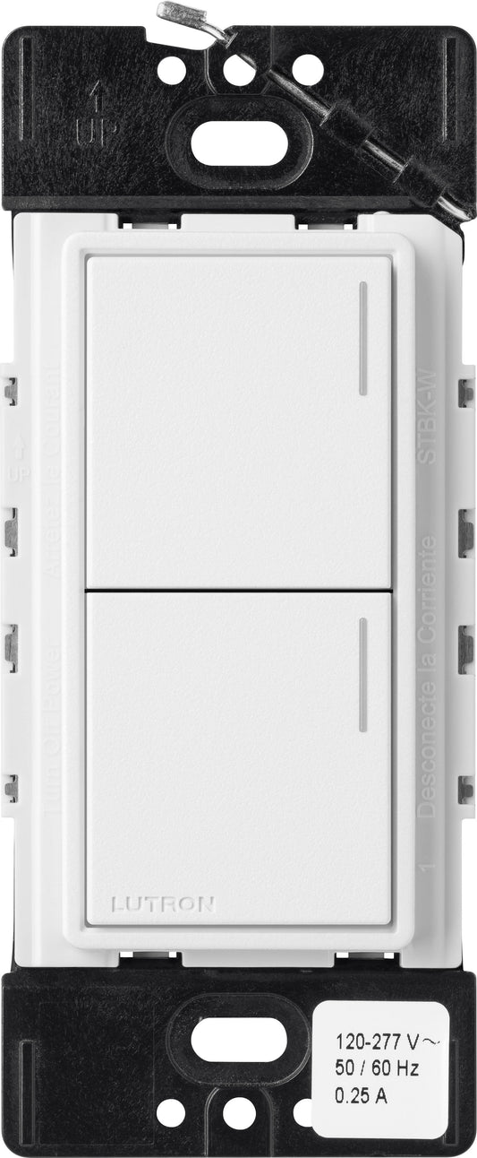 Lutron RadioRA3 SUNNATA RF 2 Button Keypad, Snow (RRST-W2B-SW)