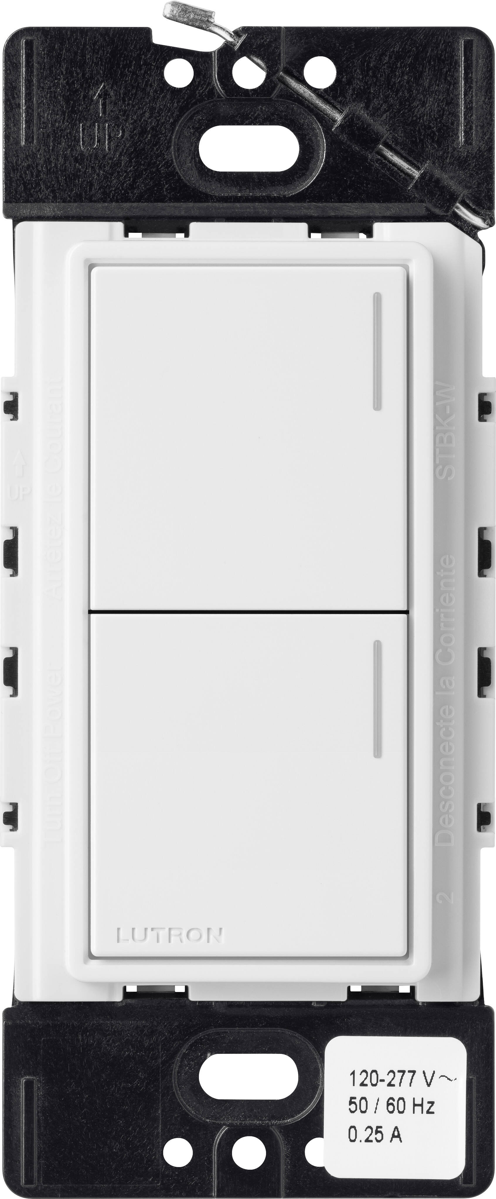Clavier RF à 2 boutons Lutron RadioRA3 SUNNATA, blanc (RRST-W2B-WH)