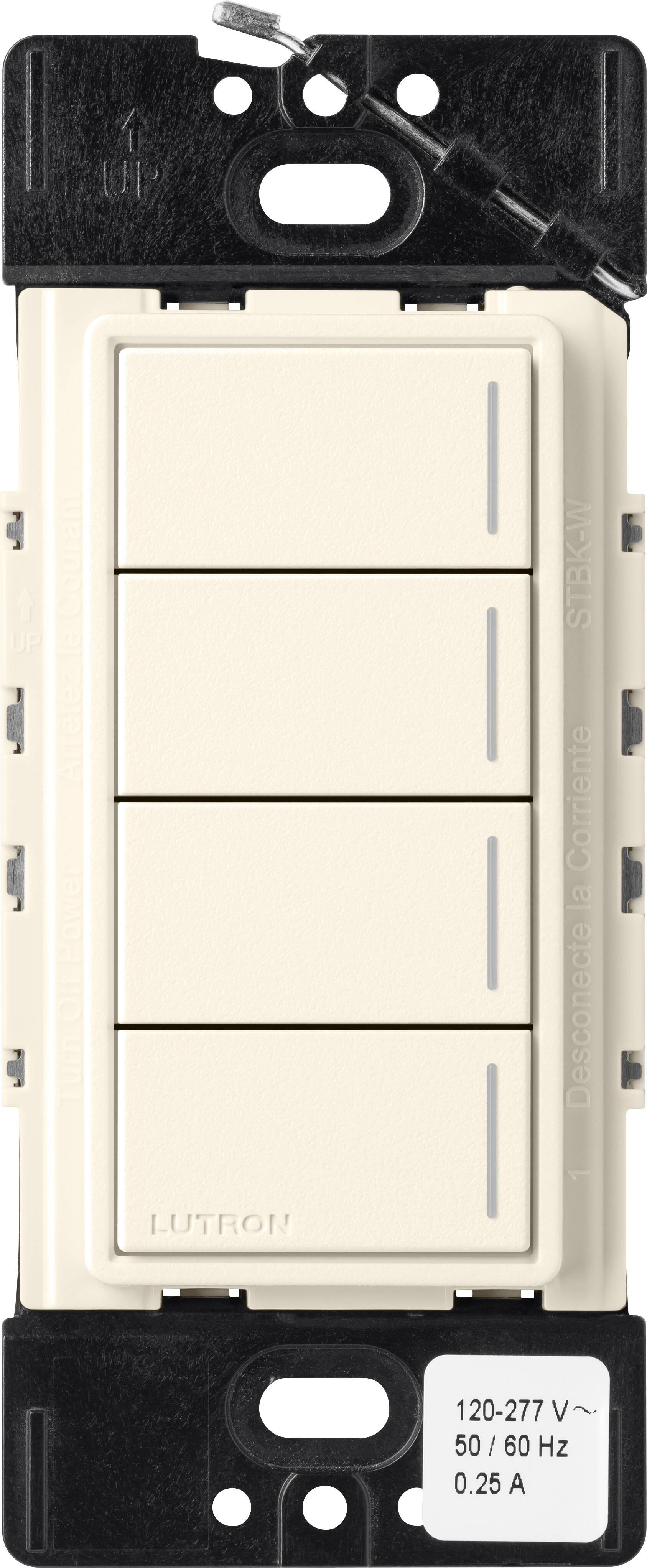 Lutron RadioRA3 SUNNATA RF 4 Button Keypad, Biscuit (RRST-W4B-BI)