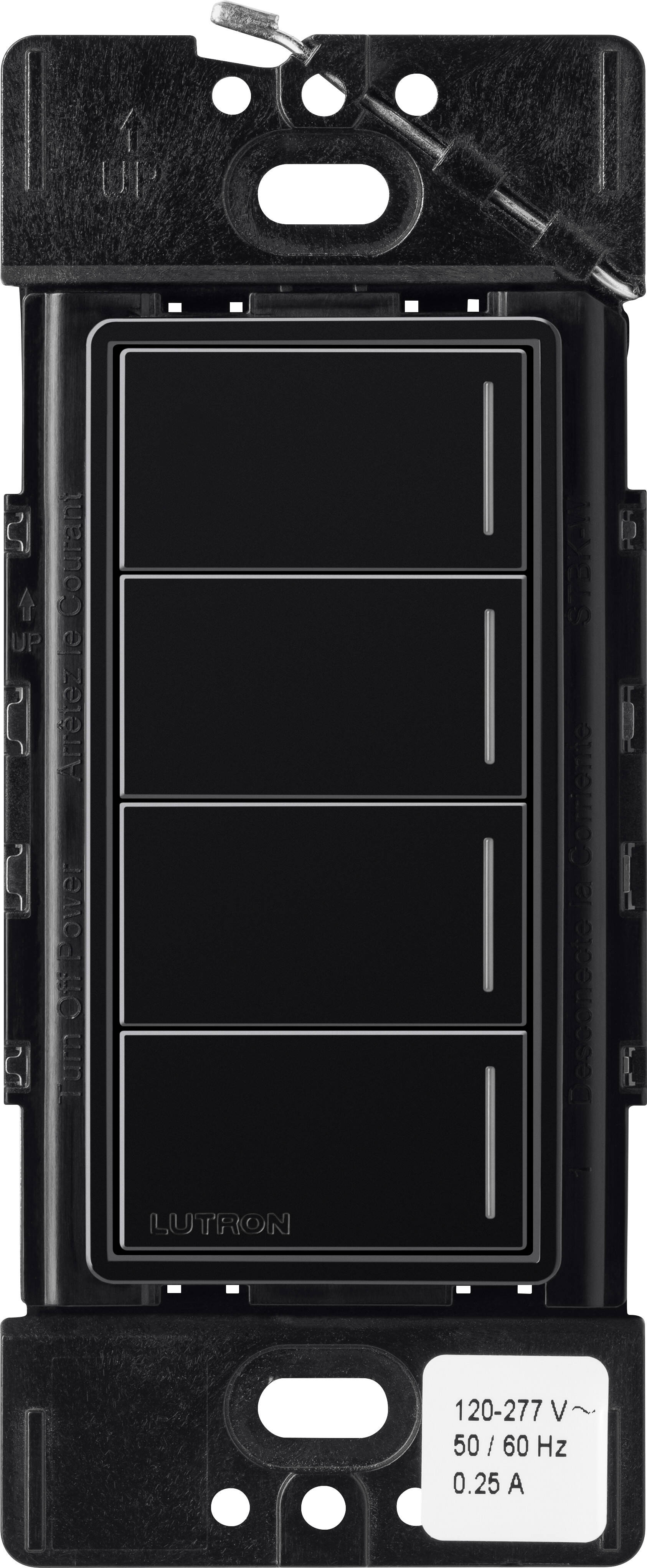 Lutron RadioRA3 SUNNATA RF 4 Button Keypad, Black (RRST-W4B-BL)