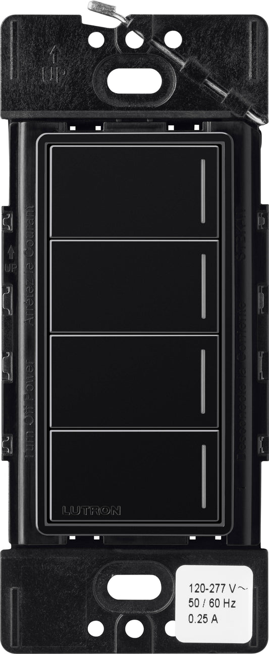 Lutron RadioRA3 SUNNATA RF 4 Button Keypad, Black (RRST-W4B-BL)