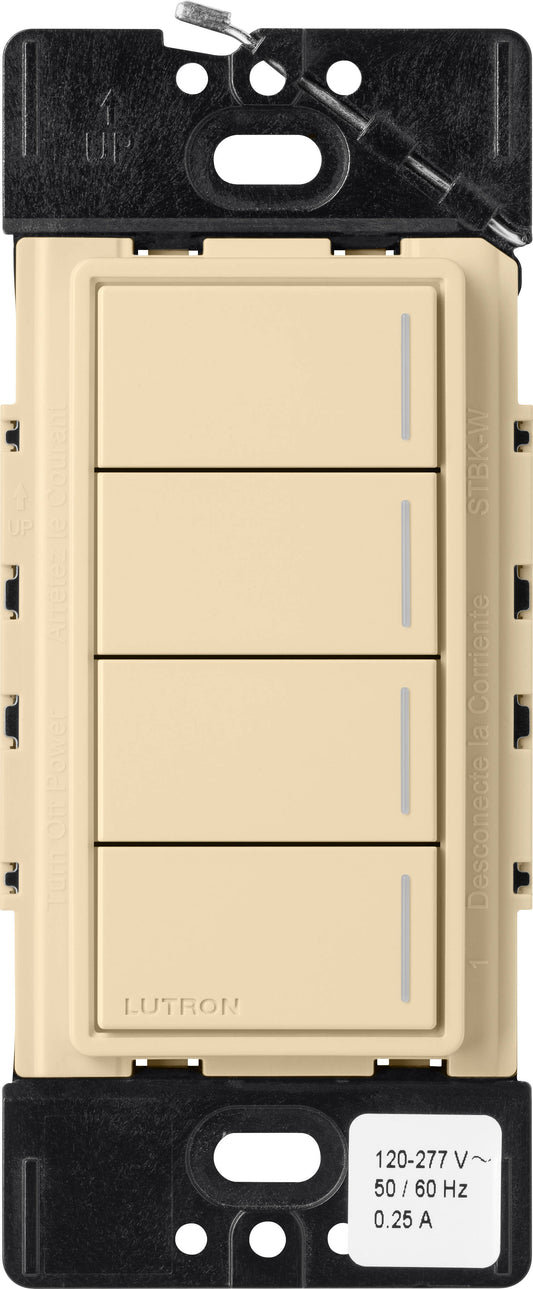 Lutron RadioRA3 SUNNATA RF 4 Button Keypad, Ivory (RRST-W4B-IV)