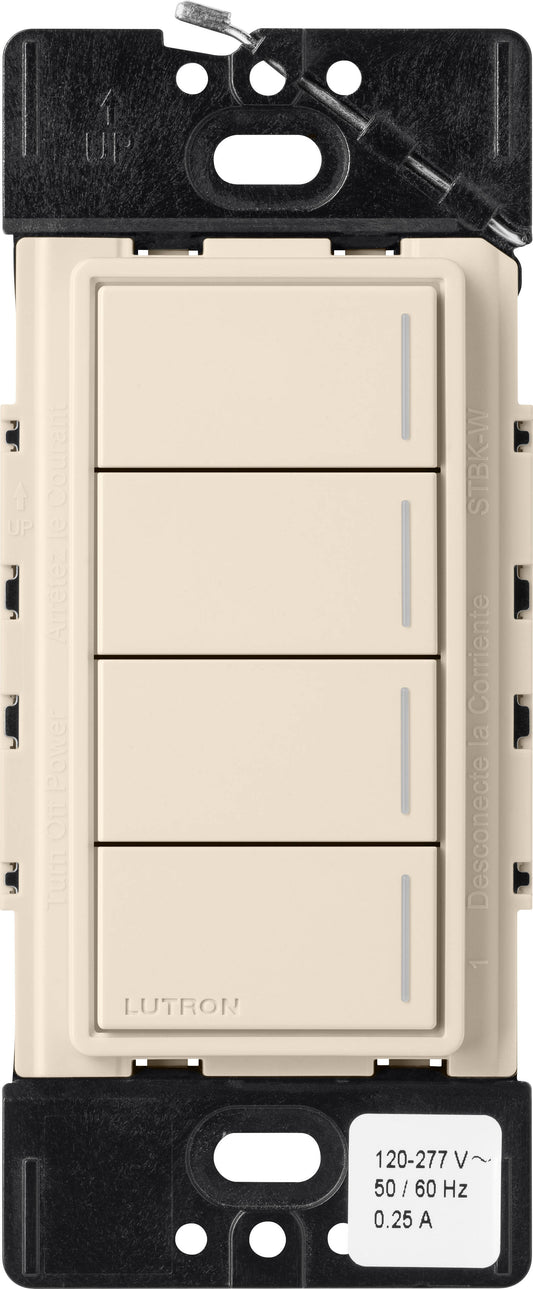 Lutron RadioRA3 SUNNATA RF 4 Button Keypad, Light Almond (RRST-W4B-LA)