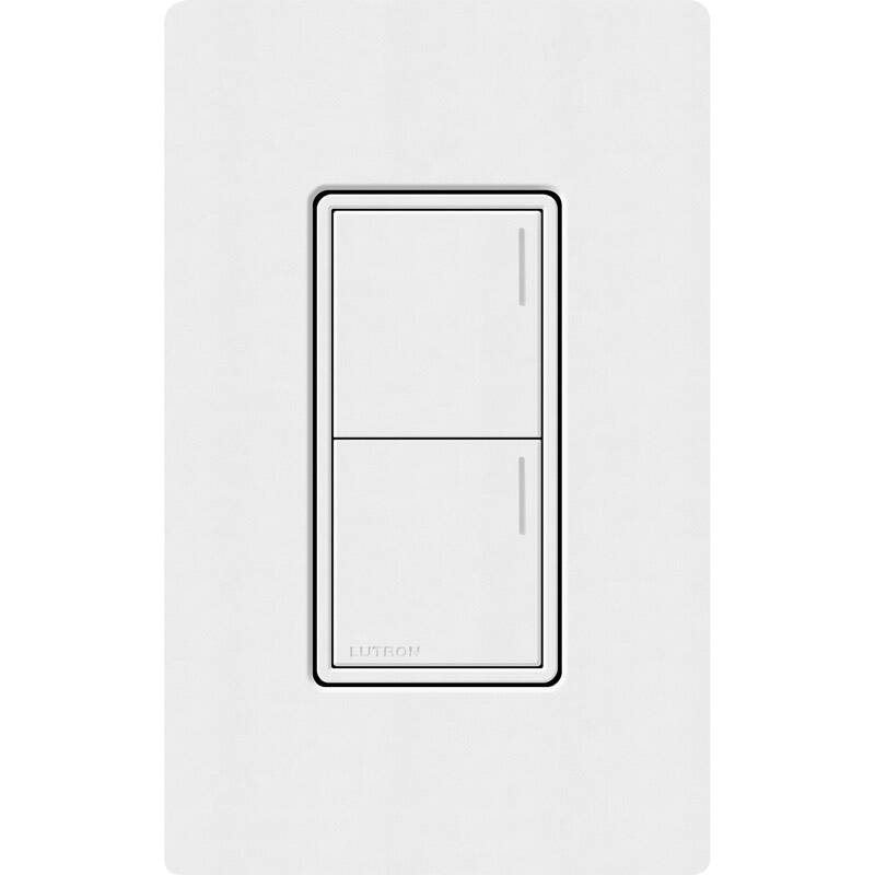 Lutron RadioRA3 Hybrid 2 Button Keypad, Snow (RRST-HN2B-SW)