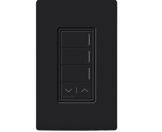 Lutron RadioRA3 Hybrid 3 Button Raise Lower Keypad, Midnight (RRST-HN3RL-MN)