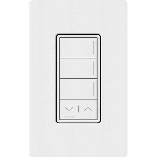 Lutron RadioRA3 Hybrid 3 Button Raise Lower Keypad, Snow (RRST-HN3RL-SW)