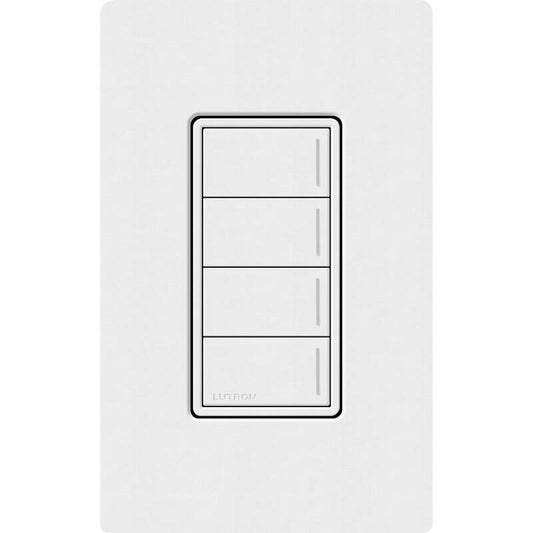 Lutron RadioRA3 Hybrid 4 Button Keypad, Snow (RRST-HN4B-SW)