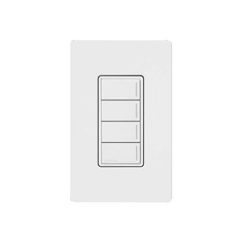 Lutron RadioRA3 Hybrid 4 Button Keypad, White (RRST-HN4B-WH)