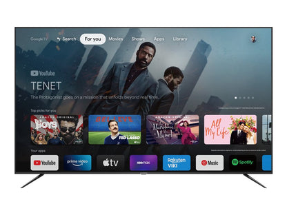 Téléviseur Skyworth 75 pouces avec Google Assistant, écran UHD sans cadre