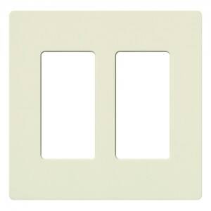 Lutron Satin Colors 2 Gang Decorator Wallplate, Biscuit (SC-2-BI)