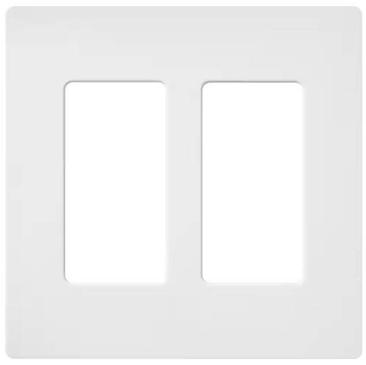 Lutron Satin Colors 2 Gang Decorator Wallplate, Architectural White (SC-2-RW)