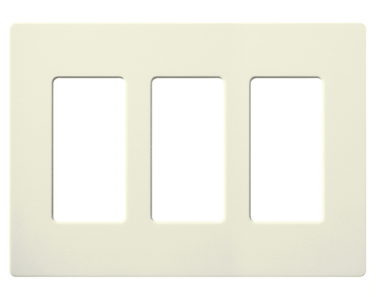 Lutron Satin Colors 3 Gang Decorator Wallplate, Biscuit (SC-3-BI)