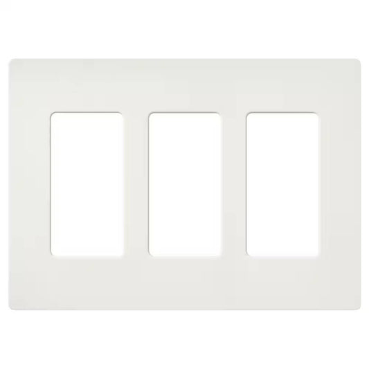 Lutron Satin Colors 3 Gang Decorator Wallplate, Architectural White (SC-3-RW)