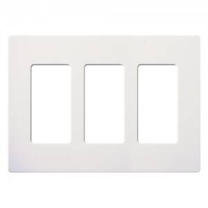 Lutron Satin Colors 3 Gang Decorator Wallplate, Snow (SC-3-SW)