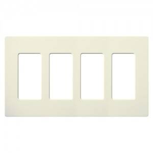 Lutron Satin Colors 4 Gang Decorator Wallplate, Biscuit (SC-4-BI)