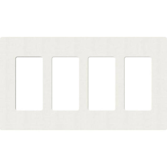 Lutron Satin Colors 4 Gang Decorator Wallplate, ArchitecturalWwhite (SC-4-RW)