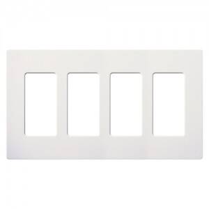 Lutron Satin Colors 4 Gang Decorator Wallplate, Snow (SC-4-SW)