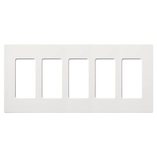 Lutron Satin Colors 5 Gang Decorator Wallplate, Snow (SC-5-SW)