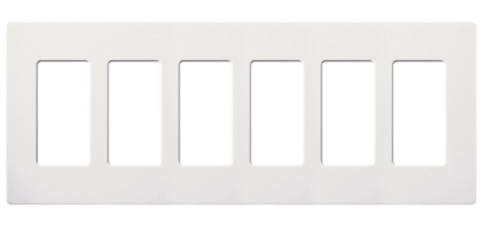 Lutron Claro Satin 6 Gang Decorator Wallplate, Snow (SC-6-SW)
