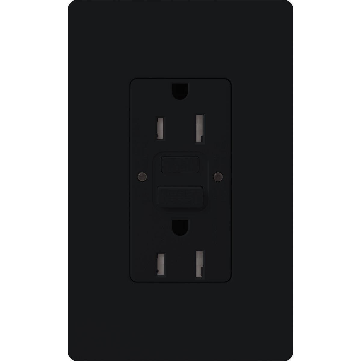 Lutron Claro 15A Tamper Resistant GFCI Receptacle Midnight (SCR-15-GFST-MN)