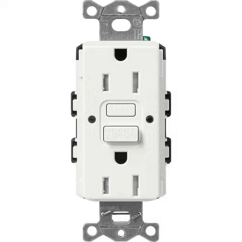 Lutron Claro 15A Tamper Resistant GFCI Receptacle Architectural White (SCR-15-GFST-RW)