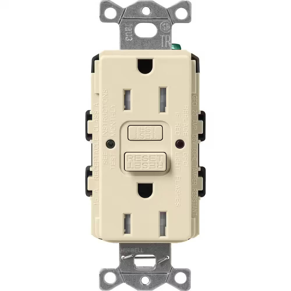 Lutron Claro 15A Tamper Resistant GFCI Receptacle Sand (SCR-15-GFST-SD)