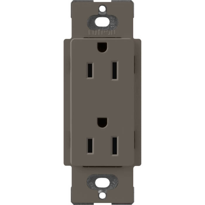 Lutron Claro Satin Colors 15A Receptacle, Truffle (SCR-15-TF)