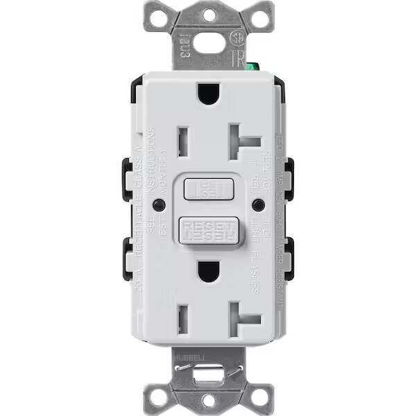 Lutron Claro 20A Tamper Resistant GFCI Receptacle Architectural White (SCR-20-GFST-RW)