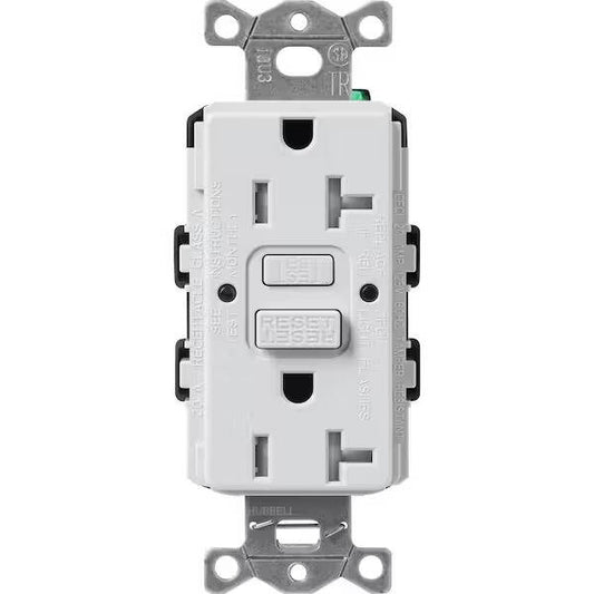 Lutron Claro 20A Tamper Resistant GFCI Receptacle Architectural White (SCR-20-GFST-RW)